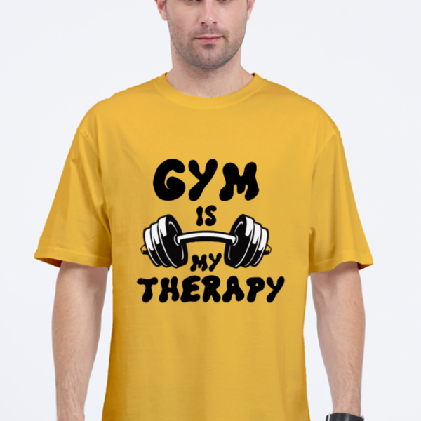 Gym is my therapy | Yellow Oversized unisex Tshirt