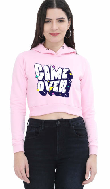 Game Over | Womens Premium Crop Hoodies