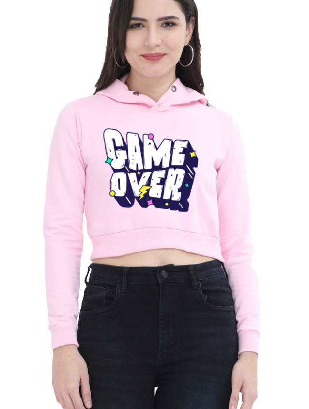 Game Over | Womens Premium Crop Hoodies