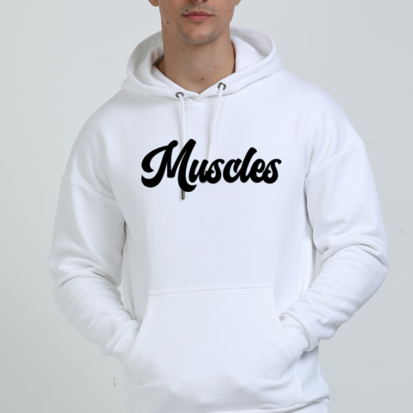 Muscles | Premium White Hoodie