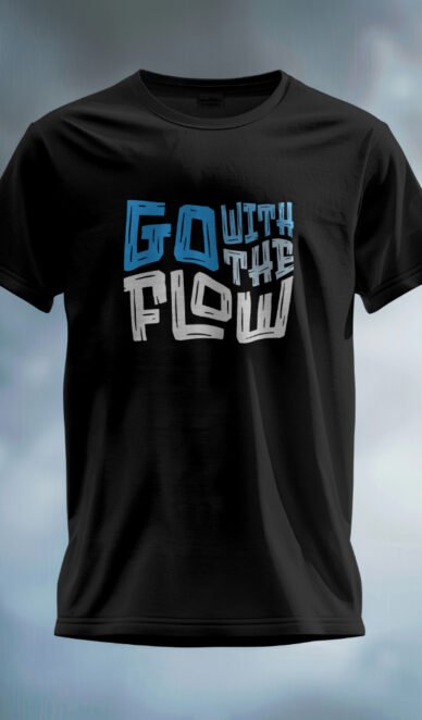 Go With The Flow | Black Premium Tshirt by TrendyApes