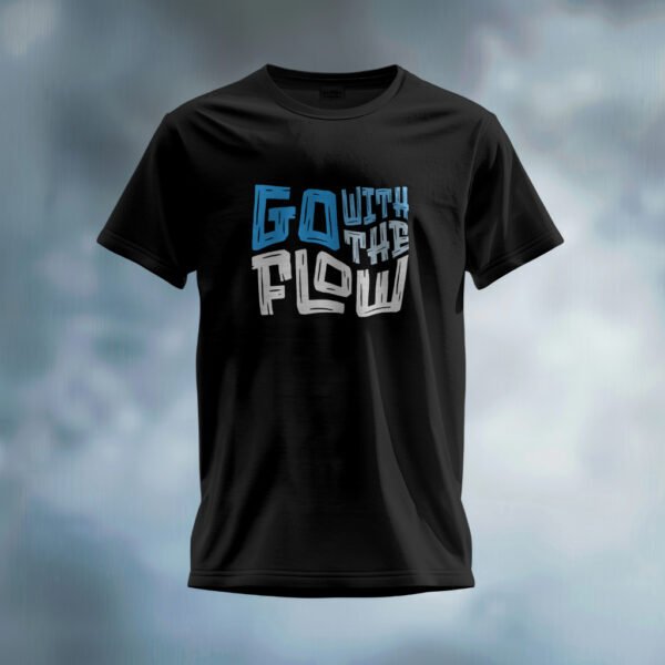 Go With The Flow | Black Premium Tshirt by TrendyApes