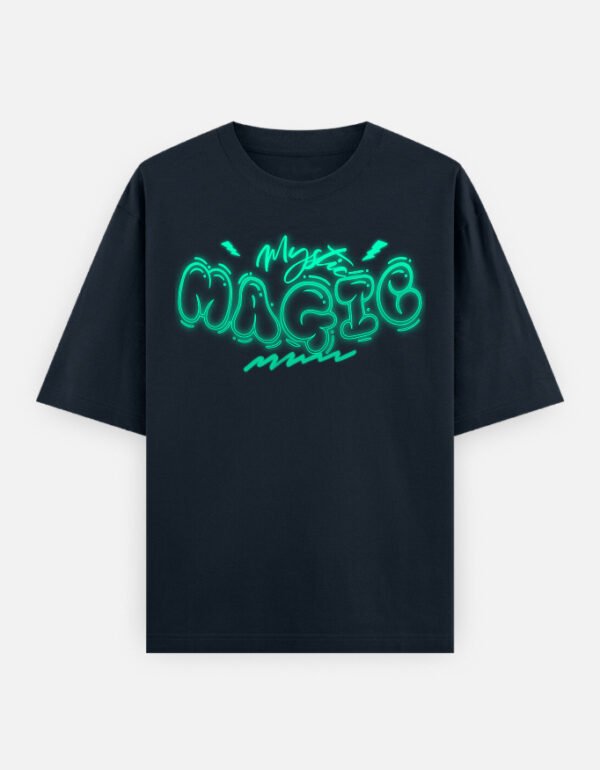 Mystic Magic Oversized T-Shirt | Neon Glow Graphic Tee | 100% Cotton