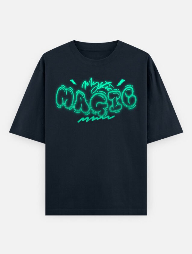 Mystic Magic Oversized T-Shirt | Neon Glow Graphic Tee | 100% Cotton